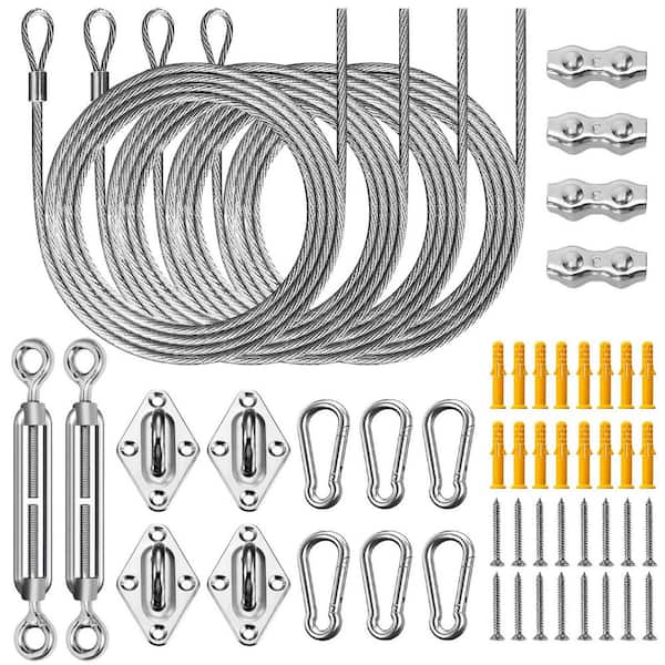 MOEPISY 52-Piece Shade Sail Hardware Kit, Stainless Steel Hardware Kit for Rectangle Triangle Canopy