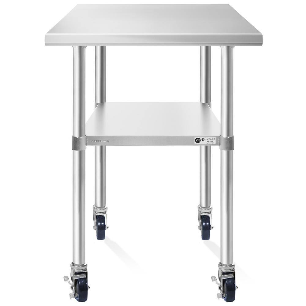 Heavy-Duty Stainless Steel Prep & Work Table with Wheels