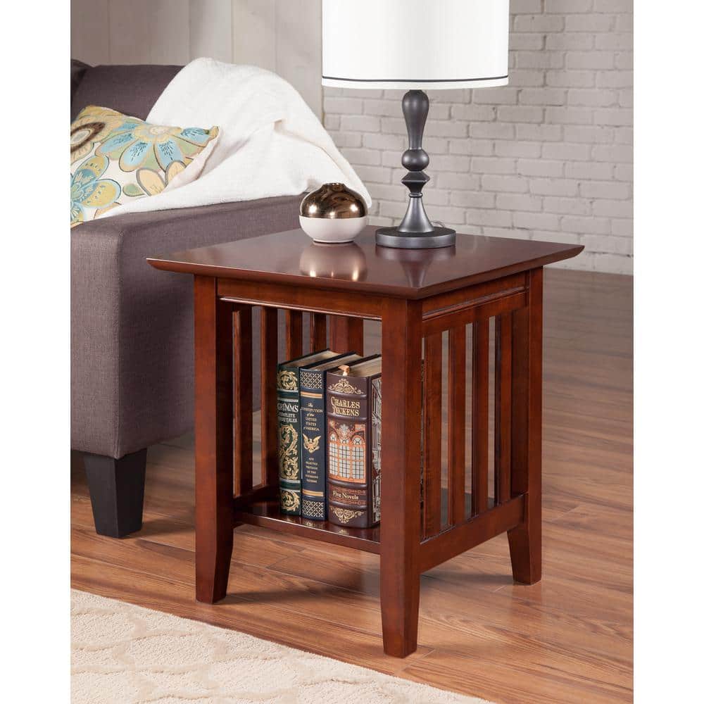 Walnut Mission Style Rectangular End Table