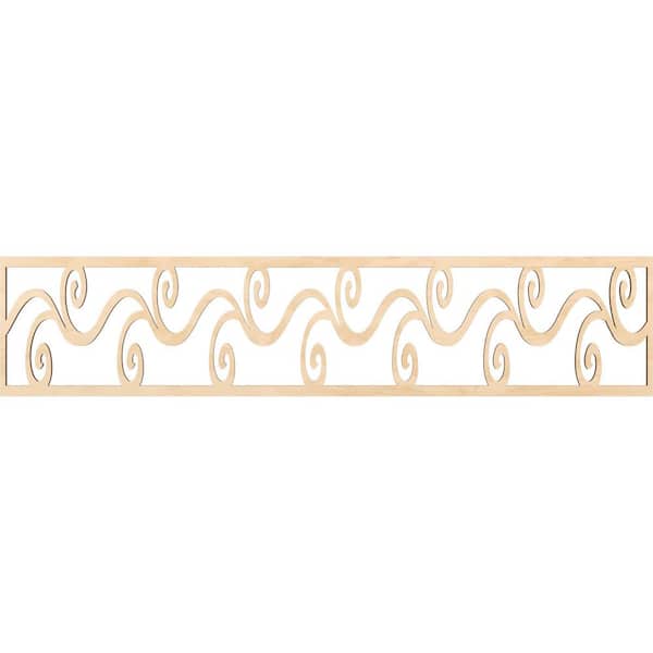 Ekena Millwork Tilden Fretwork 0.25 in. D x 46.75 in. W x 10 in. L Birch Wood Panel Moulding