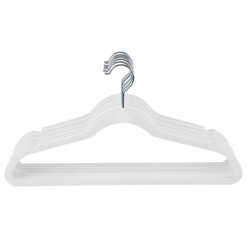 White Velvet Plastic Non-Slip Flocked Suit Hangers 10-Pack price history on PriceWatchPro