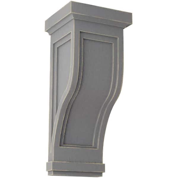 Ekena Millwork 7-1/2 in. x 17 in. x 8 in. Pebble Grey Traditional Recessed Wood Vintage Decor Corbel