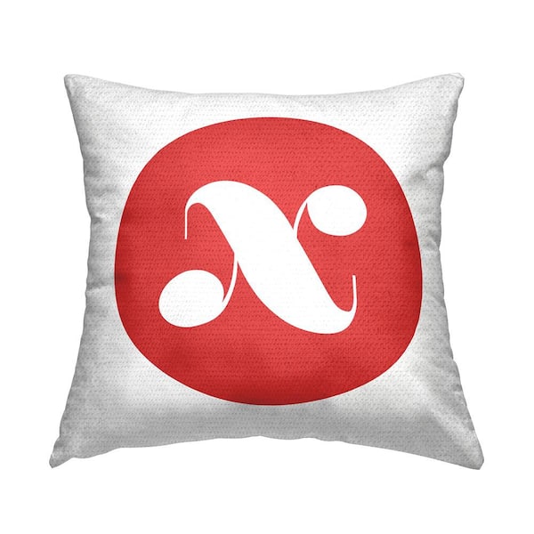 Stupell Industries Red Initial X Square Outdoor Throw Pillow