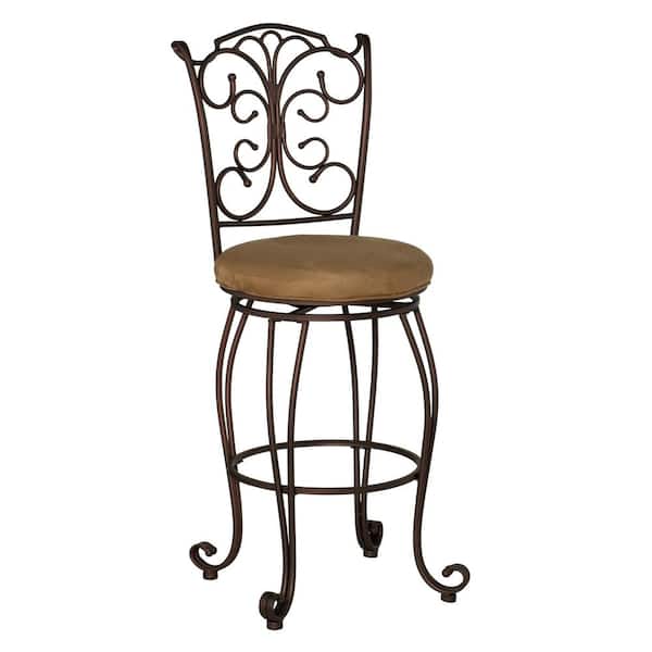 Della Brass Bamboo Bar Stool with Back