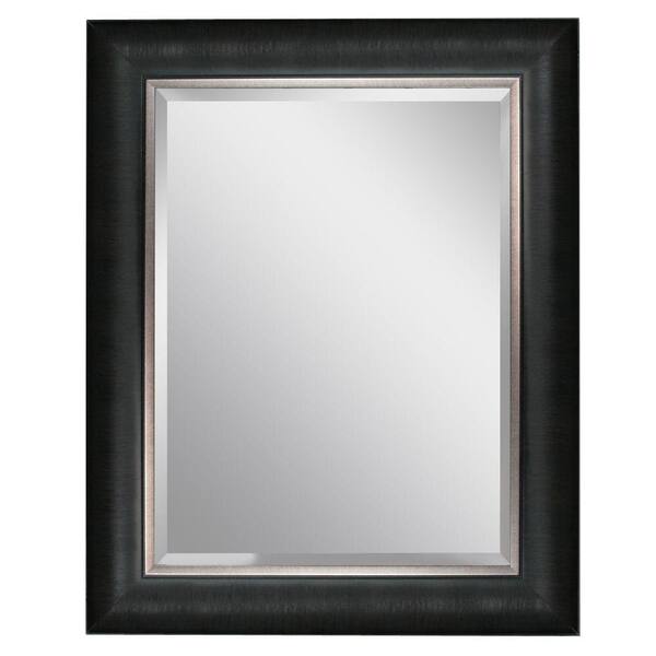 Head West 24 in. x 30 in. Framed Vanity Mirror in Black 8670 The Home
