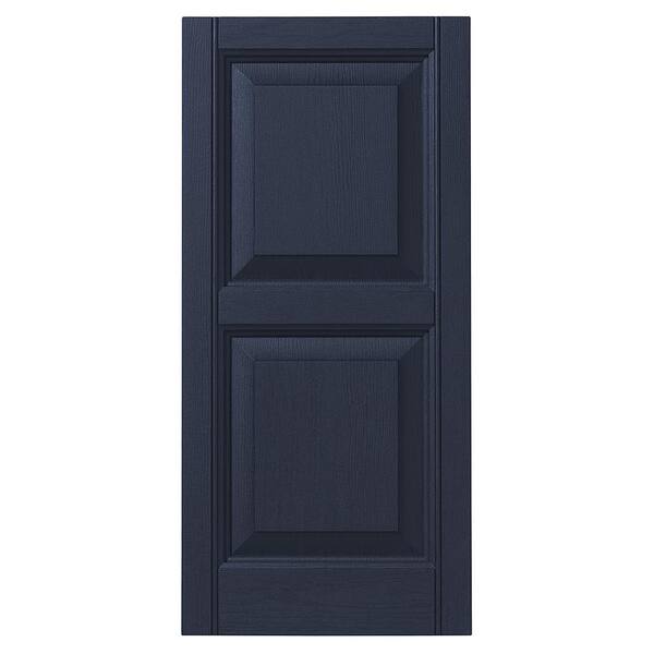 Ply Gem 12 in. x 39 in. Raised Panel Polypropylene Shutters Pair in Dark Navy