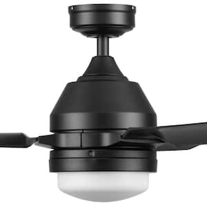 Port Isle 54 in. LED Indoor/Outdoor Wet Rated Matte Black Ceiling Fan with Remote Control and Weather Resistant Blades