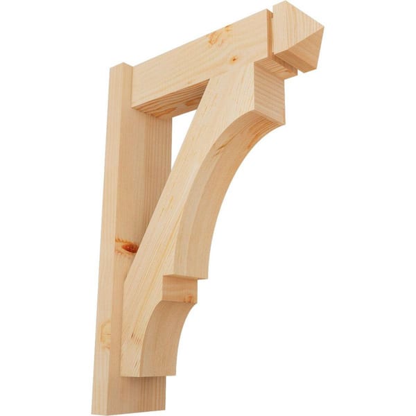 Ekena Millwork 6 in. x 26 in. x 18 in. Douglas Fir Balboa Arts and Crafts Smooth Outlooker