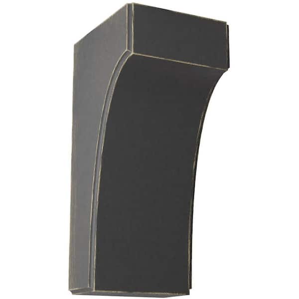 Ekena Millwork 3-1/2 in. x 8 in. x 4 in. Black Clarksville Wood Vintage Decor Bracket