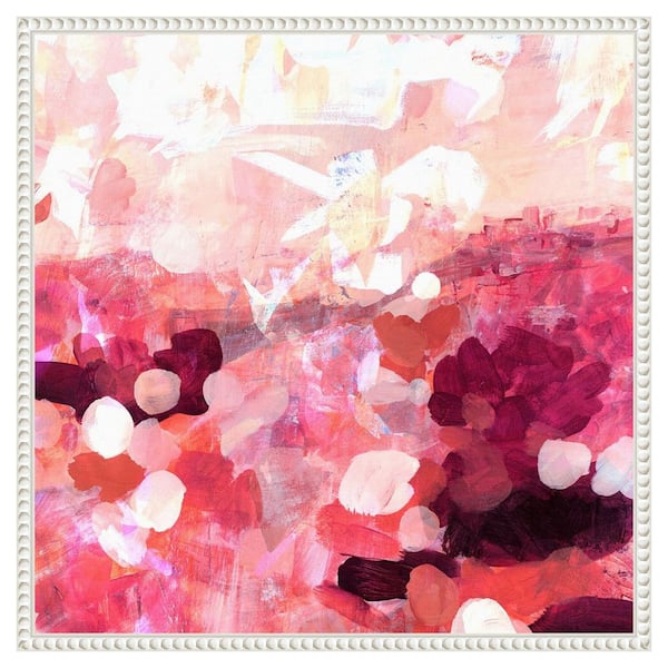 Pink Balloons by Circle Art Group 1 Piece Floater Frame Canvas Giclee Abstract Art Print 22 in. x 22 in.