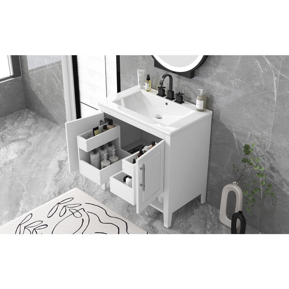 30 in. W x 18 in. D x 33 in. H Single Sink Freestanding Single Bath Vanity 