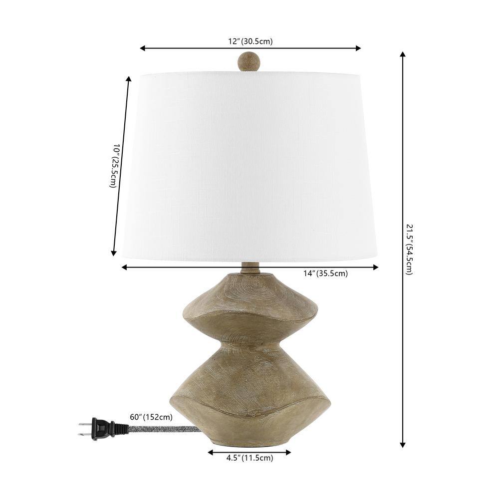 Rustic Brown Iron Abstract Table Lamp with Empire Shade