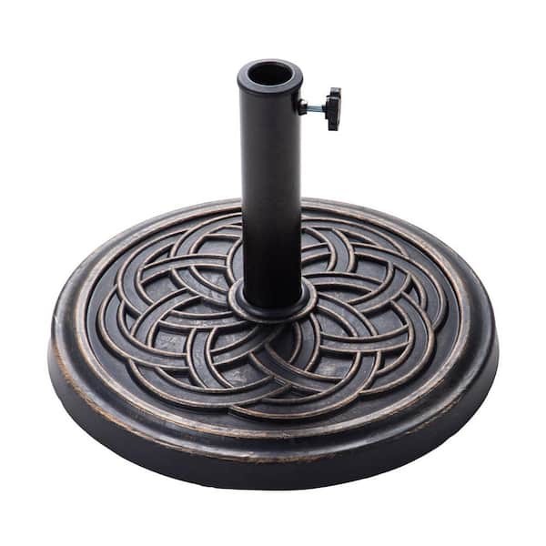 Unbranded 26 lb. Heavy Duty Round Resin Patio Umbrella Base in Bronze