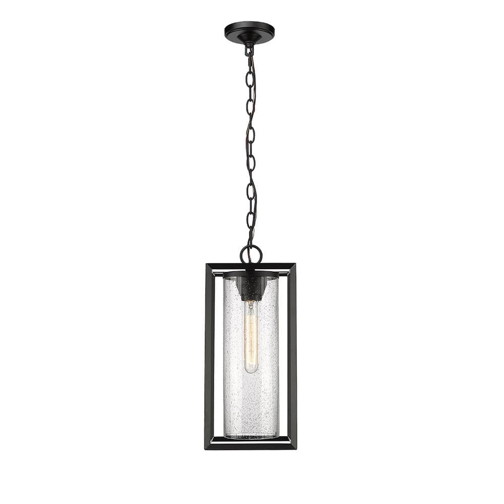Wheatland Elegance 17" Powder Coat Black Outdoor Hanging Lantern