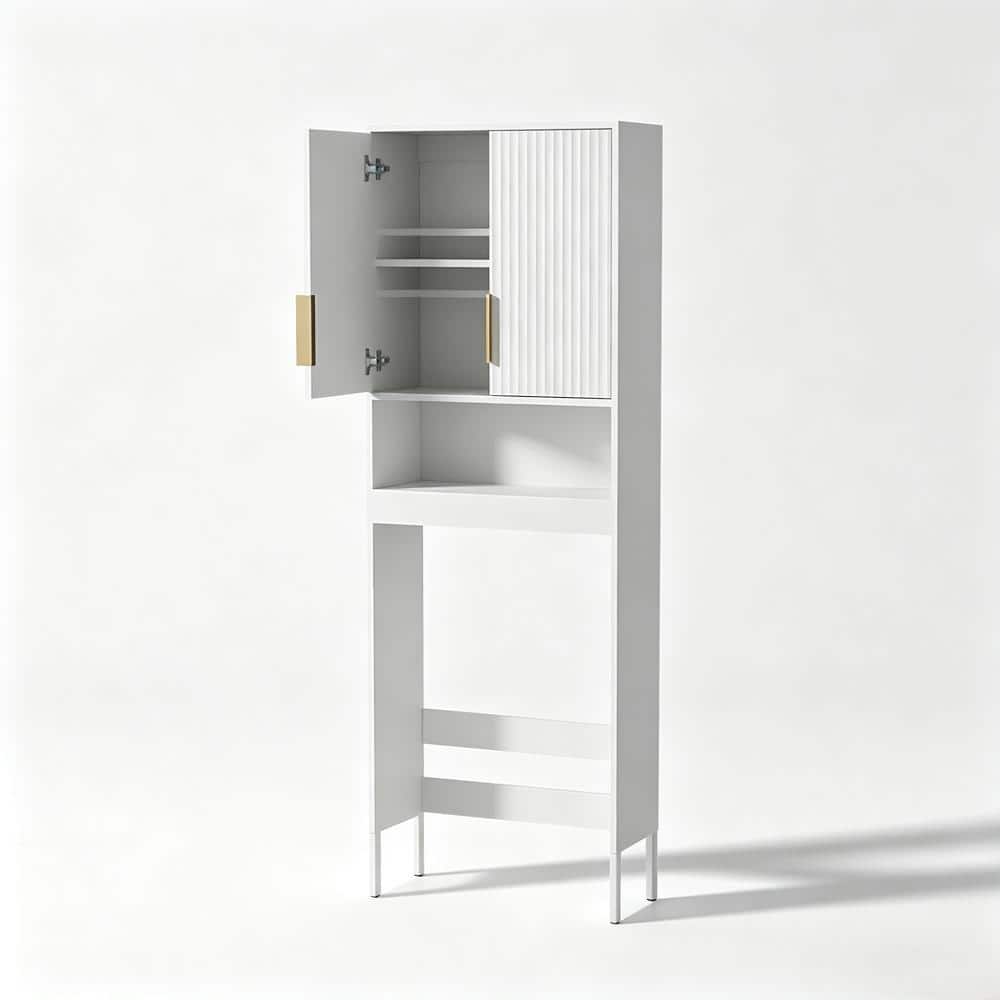 23.6 in. W x 68 in H x 9.5 in. D Wood in White Over The Toilet Storage Modern Bathroom Organizer price history on PriceWatchPro