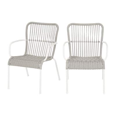 White Wicker Outdoor Dining Chairs, White Wicker Patio Dining Chairs