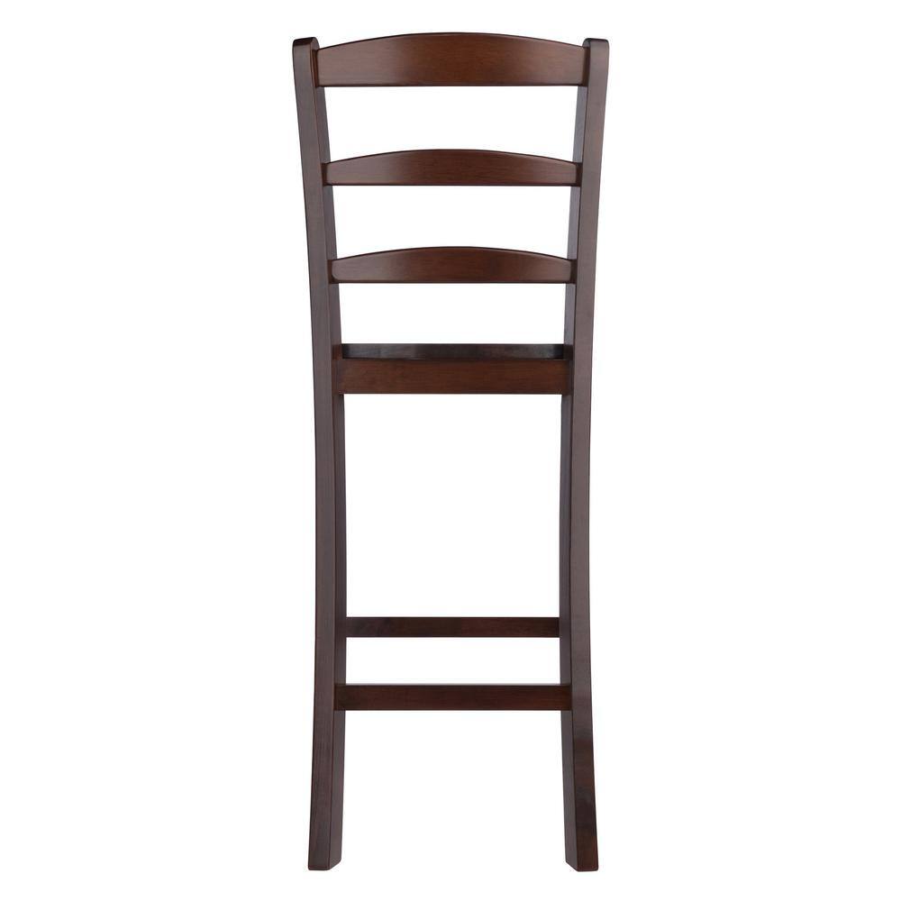 Benjamin Walnut Ladder-Back Wood Counter Stools, Set of 2