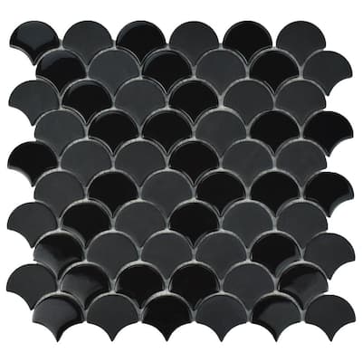 Black Glass Tile Tile The Home Depot