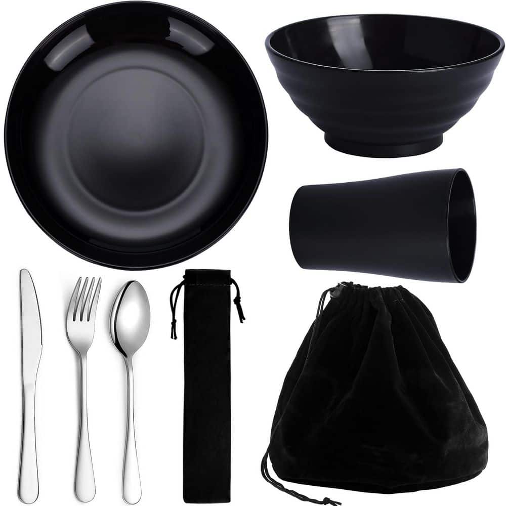 Camping Utensils Portable Travel Silverware Set with Reusable Light Weight Mug, Bowls and Plate for 1 Person price history on PriceWatchPro