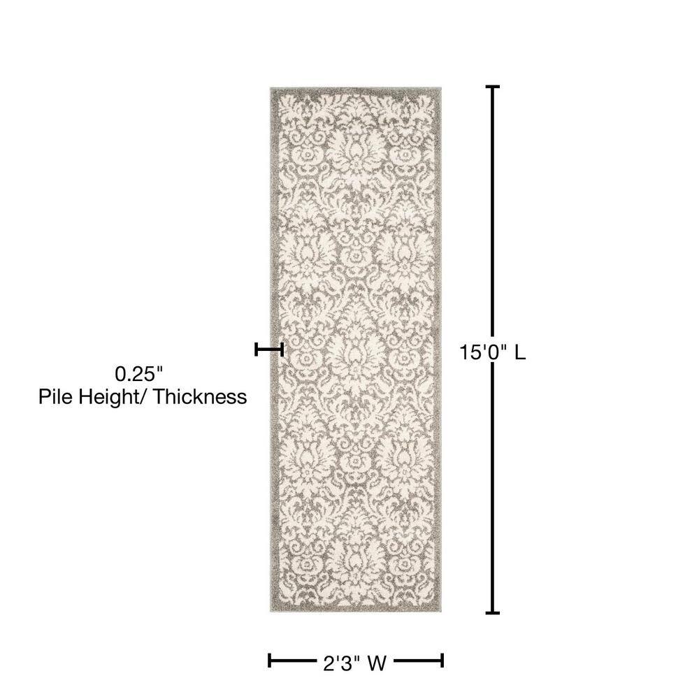 Elegant Gray 27" Stain-Resistant Synthetic Area Rug