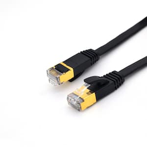FLAT CAT7 SSTP Patch Cable 75' BLACK, 28AWG, Stranded