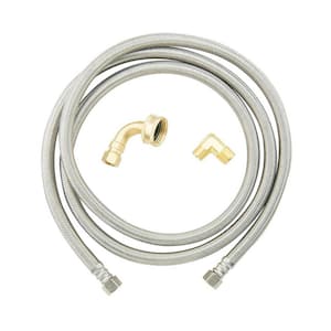 3/8 in. Comp x 3/8 in. Comp x 72 in. Stainless Steel Dishwasher Supply Line w/ 3/8 in. MIP & 3/4 in. Garden Hose Elbows