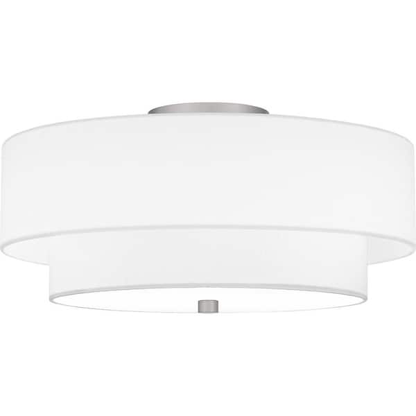 Quoizel Prewett 16 in. Brushed Nickel Semi-Flush Mount