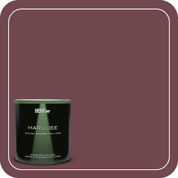 BEHR MARQUEE 1 qt. #PPU1-14 Formal Maroon Semi-Gloss Enamel Exterior Paint & Primer