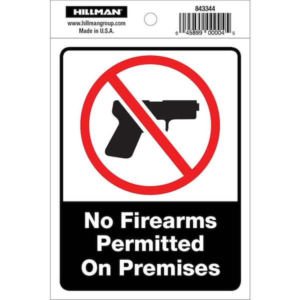 Hillman 4 in. x 5 in. No Guns Sign
