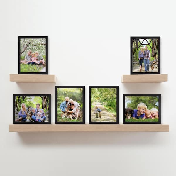 Wall décor Set 2024 of 14 individual Photo Frames | Handmade Photo Frames | Black Photo Frame Set | Personalized Photo Frames with Wall Template