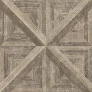 Carriage House Brown Geometric Wood Paper Strippable Roll (Covers 56.4 sq. ft.)