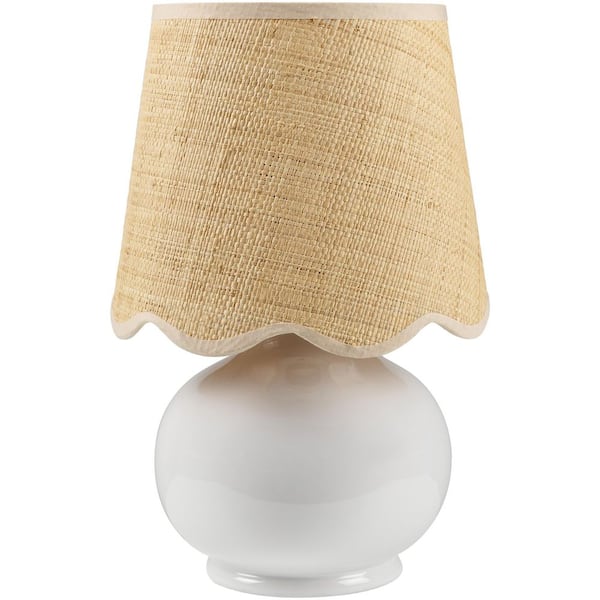 Stella Diminuta White/Wheat Cottage 13.8 in. Indoor Accent Table Lamp