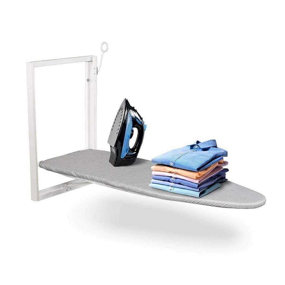 Ivation 36.2 in. x 12.2 in. Gray Non-Electric Steel Wall Mounted No Swivel Ironing Board