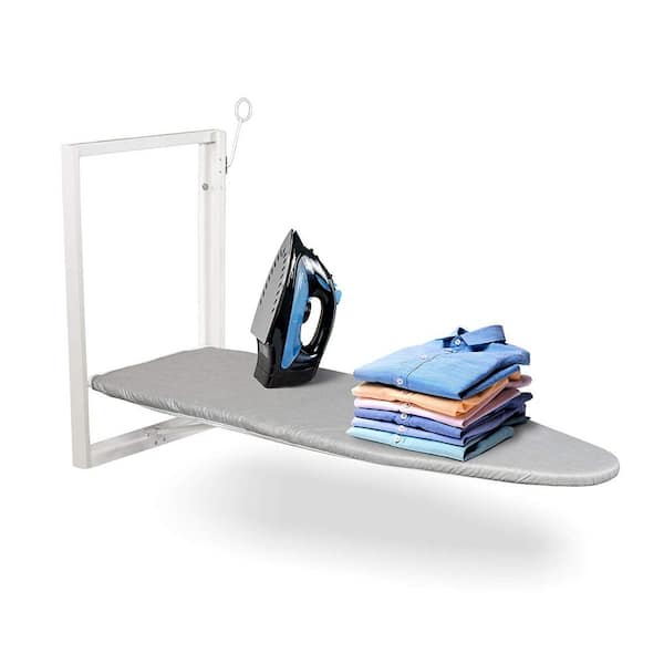 Ivation 36.2 in. x 12.2 in. Gray Non-Electric Steel Wall Mounted No Swivel Ironing Board