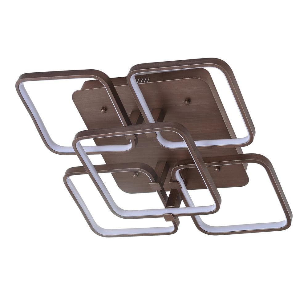 Sebastian 17.5" Coffee LED Geometric Flush Mount Ceiling Light