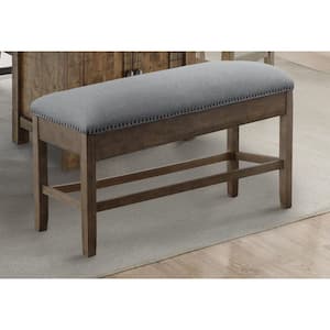 Grayson Counter Height Storage Bench with Nailhead