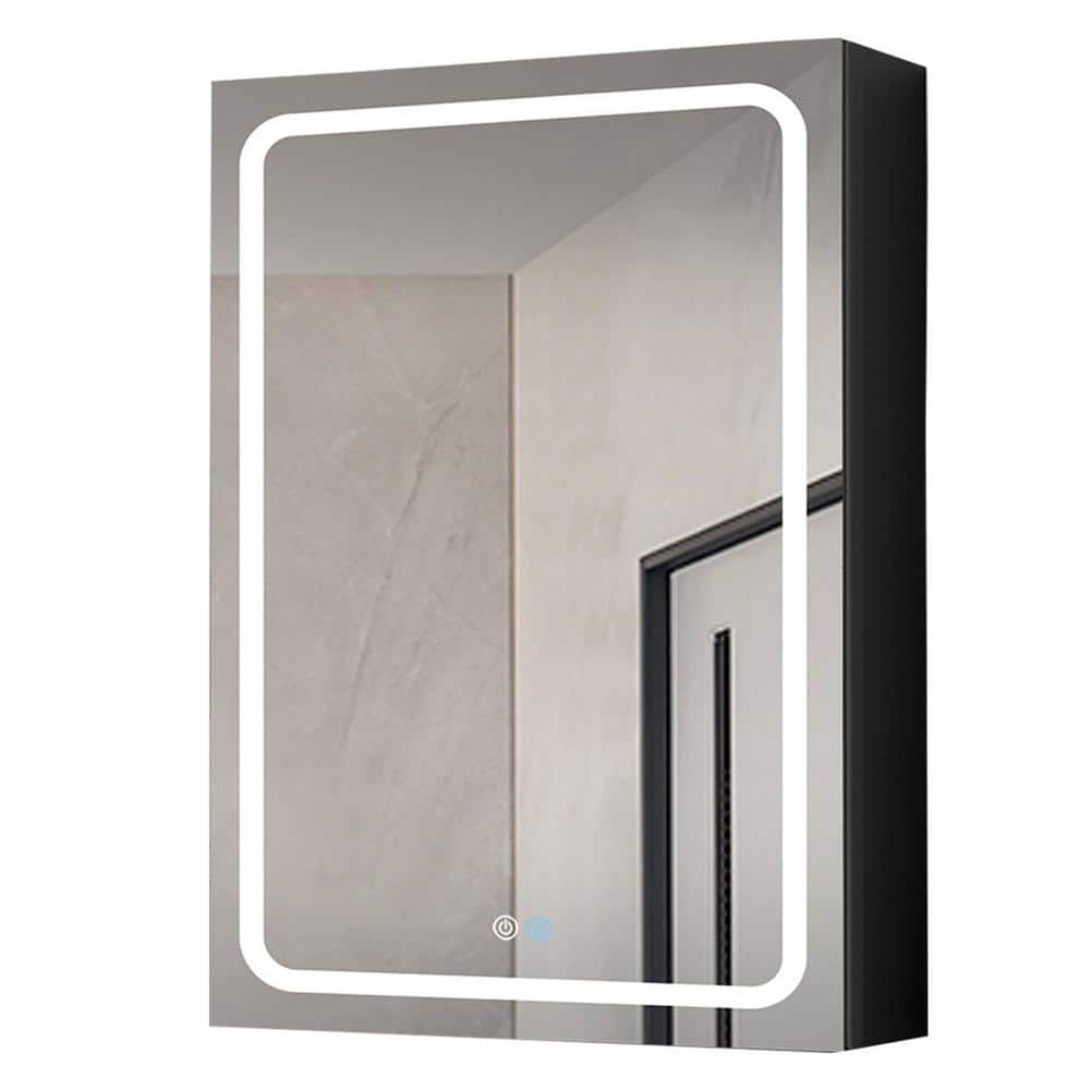 20 in. W x 30 in. H Rectangular Aluminum Medicine Cabinet with Mirror LED L