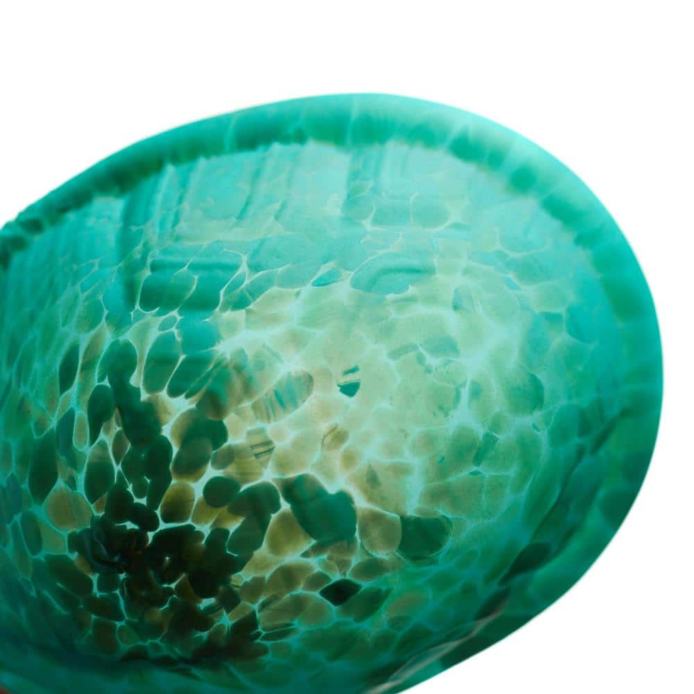 Aqua Glass and Bronze Turtle Accent Lamp
