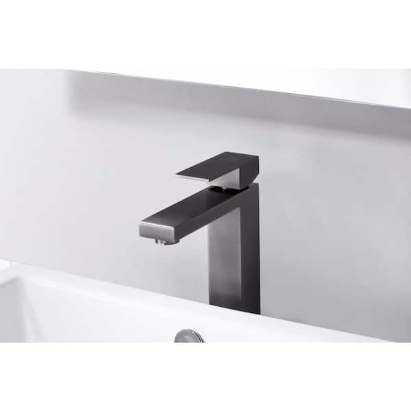 Enti Series 1-Handle Lever Low Arc Single Hole Brass Vessel Sink Faucet with Rust Resistant Finish in Gun Metal