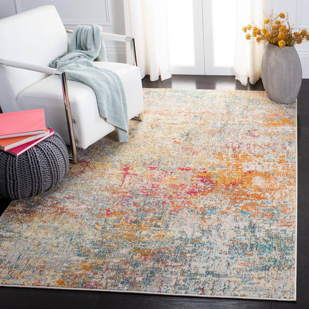 Madison Gray and Turquoise Abstract Area Rug
