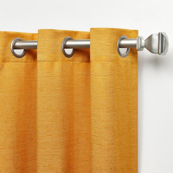 Sawyer Honey Gold Solid Light Filtering Grommet Top Curtain, 52 in. W x 96 in. L (Set of 2)