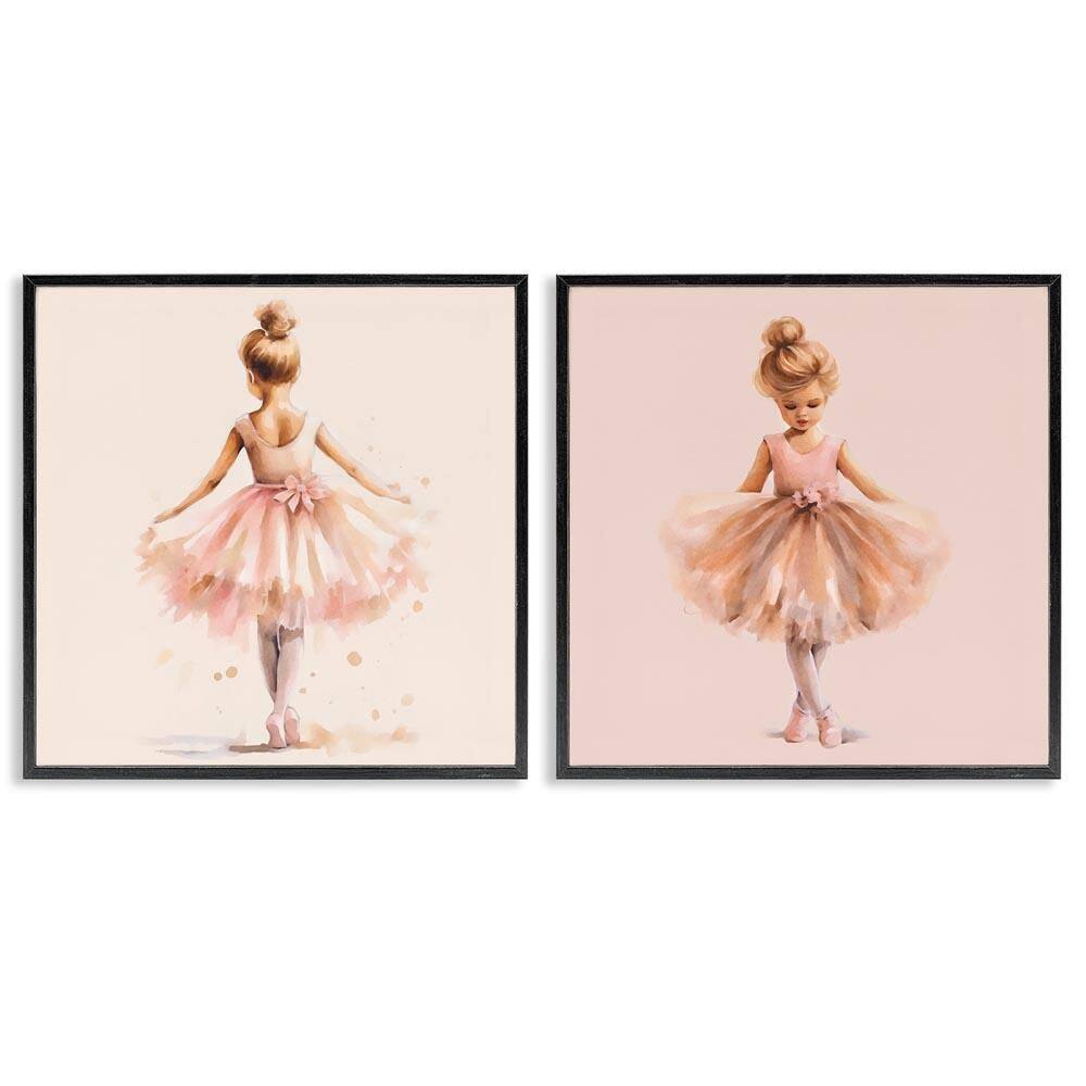 Ballerina Dancing Stars by Andrea Haase 2 Pieces Black Framed People Giclee Art Print 24 in. x 24 in. price history on PriceWatchPro