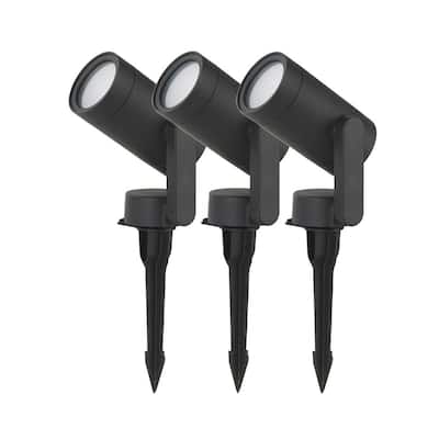 Low Voltage Black LED Spotlight Smart Light Kit with 36-Watt Transformer (3-Pack)