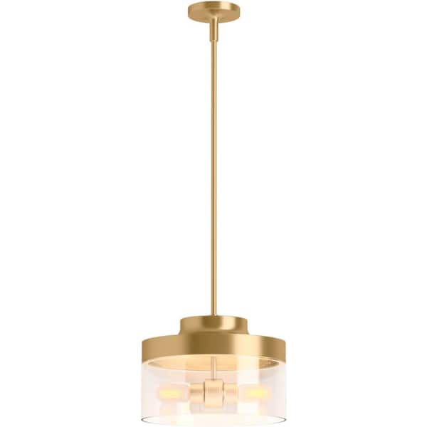Purist 2-Light Brushed Moderne Brass Standard Pendant Light
