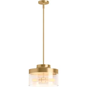 Purist 2-Light Brushed Moderne Brass Standard Pendant Light