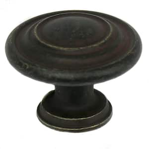 Windsor 1-3/8 in. Weathered Antique Brozne Round Cabinet Knob