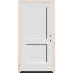 36 in. x 80 in. 2-Panel Left-Hand Alpine Fiberglass Prehung Front Door w/6-9/16 in. Frame and Bronze Hinges