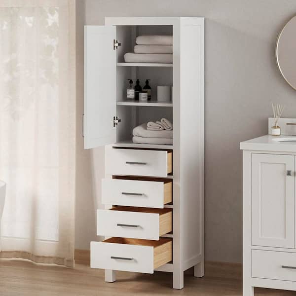 ARIEL Cambridge 20 in. W x 16 in. D x 65 in. H White Freestanding