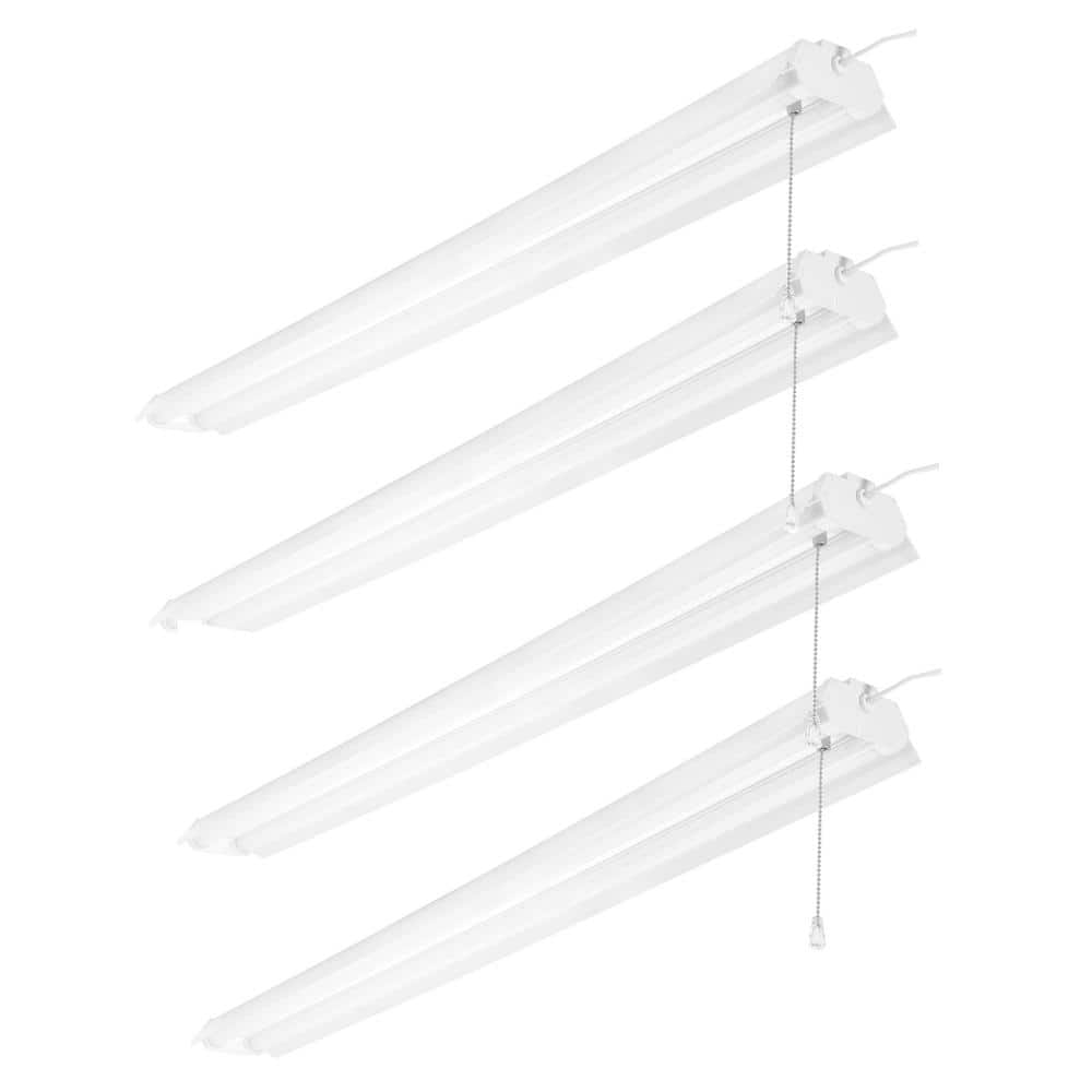 4 ft. 64-Watt Equivalent Integrated LED White Shop Light 4000K (4-Pack) price history on PriceWatchPro