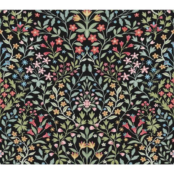 Magnolia Home by Joanna Gaines Garden Black And Multicolor Terrace Wallpaper